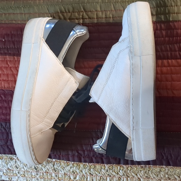 HELMUT LANG* black white silver genuine leather low cut sneaker size 36.5 - Picture 6 of 11